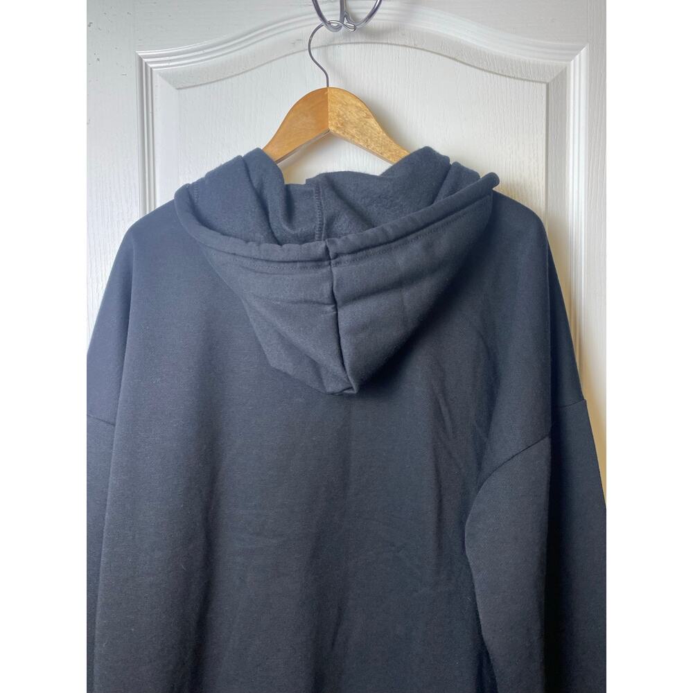 Bebe Sport Silver Sparkle Logo Black Pullover Hoodie Women's Size 3X NWT - Picture 5 of 9